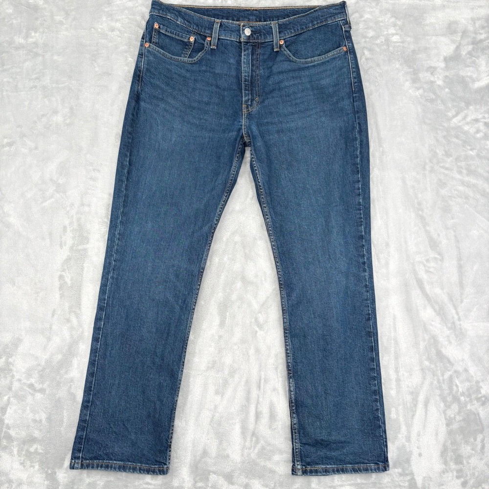 Levi's Jeans Mens 36x30 (Fits 36x29.5) Blue 514 Straight Fit Stretch Dark Wash